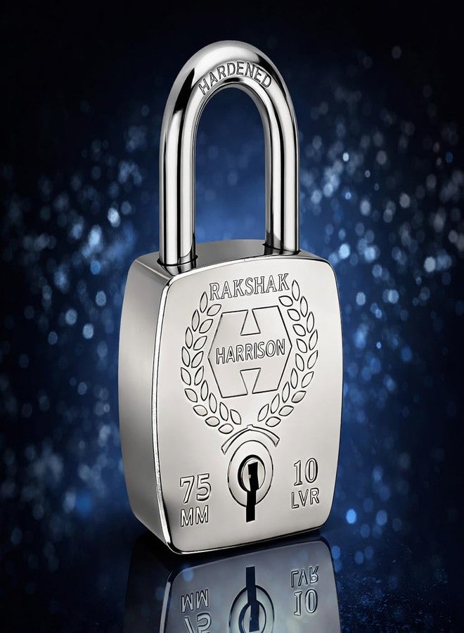 Harrison Padlocks/Square Padlock 75mm 10 Lever with 3 Keys 5564-Rakshak Pack of 1/Padlock, Padlocks, Locks for Home, Locks for Main Door, gate - Image 5